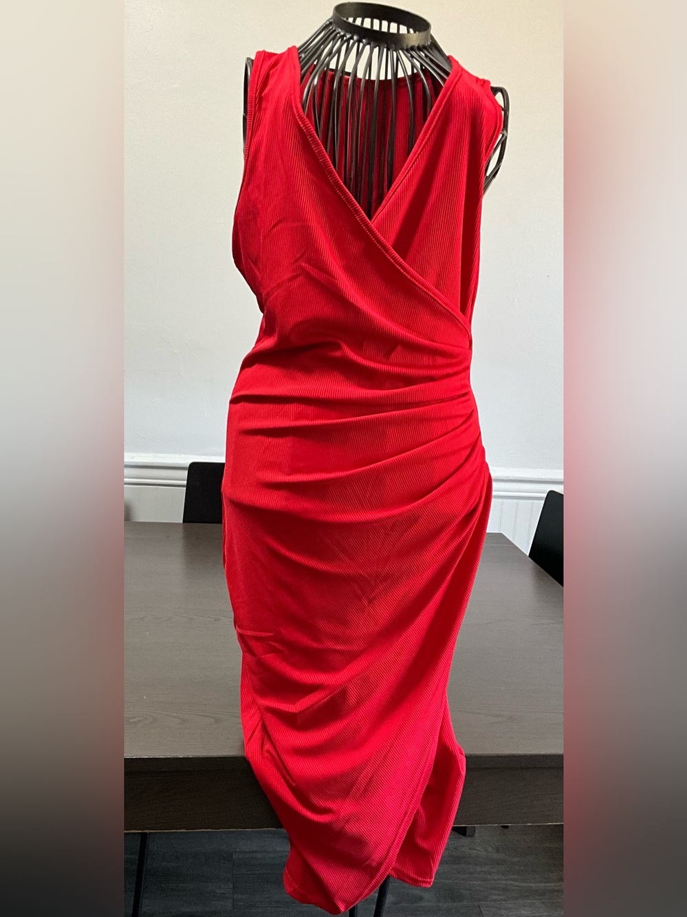 New-Sleeveless stretch dress "Nali Collection" for women color Red L-XL